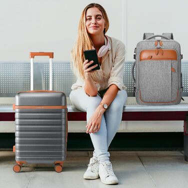 Набір валіз та рюкзака для подорожей 3в1 (сірий) з TSA замком та 4 спіннерами. PC Hard Shell, Handgepäck Set.