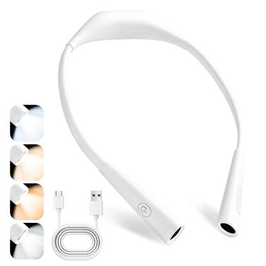 Ліхтарик для читання LED USB акумуляторний, диммер з 3 режимами, для рукоділля, ремонту, шиття, майстерні, риболовлі (білий, 1000mAh)