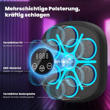 Електронна боксерська машина RevFit з LED-підсвіткою, Bluetooth, 9 режимів швидкості та режим підрахунку ударів, для дітей та дорослих, 45 см