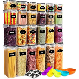 Набір контейнерів для зберігання STUSGO 42er, 24 шт. - прозорі пластикові контейнери з кришкою для круп, борошна та цукру