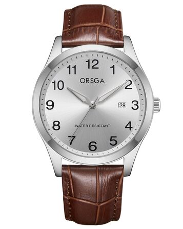 Годинник чоловічий CIVO з великими цифрами: аналоговий, водонепроникний, з датою, підсвічування, для людей з поганим зором (коричневий ремінець)