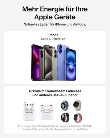 Беспроводная зарядка Belkin UltraCharge Qi 2.2 2-в-1 25W MagSafe сумісна для iPhone 17, iPhone Air, AirPods, Pixel – біла з USB-C адаптером 45W