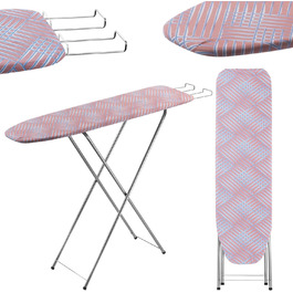 КADAX Прасувальна дошка з полицею, 104x30 см, прасувальна станція з підставкою для праски, компактна, з підкладкою з піни (персикова)