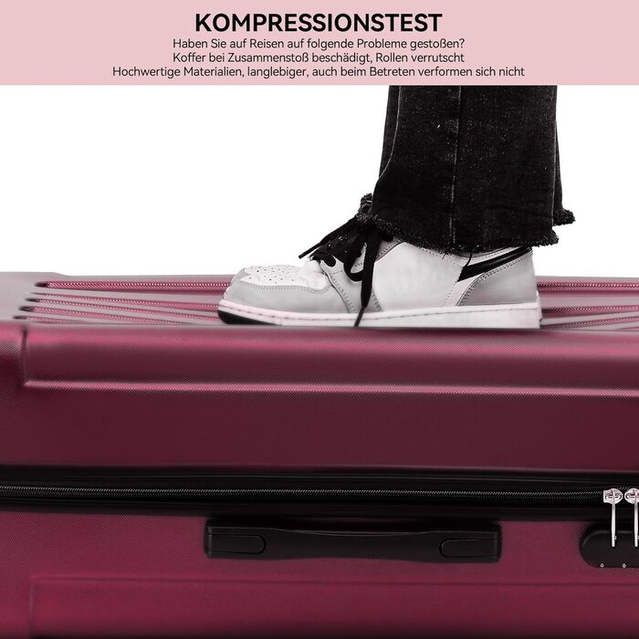 Набір валіз Beibye 2045 з трьох ролерів (3шт) - жорсткий корпус, 20 кольорів (темно-зелений, бордовий)