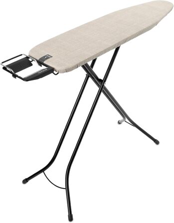 Прасувальна дошка Brabantia Bügelbrett B, 124 x 38 см, Fairtrade бавовна, стабільна, регульована по висоті, з підставкою для праски, Denim Grey