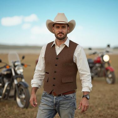 Жилет чоловічий SOLOVEDRESS вовняний, формальний, Regular Fit, для весілля, для наречених та гостей, коричневий