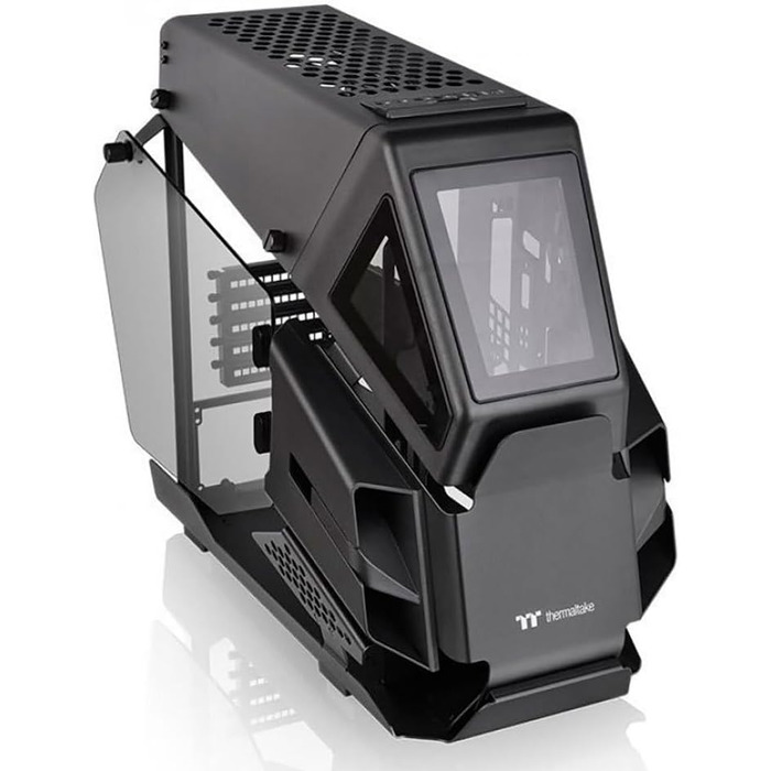 Корпус для ПК Thermaltake AH T200 Black, Micro-ATX, загартоване скло 3мм, Helikopter-дизайн, чорний