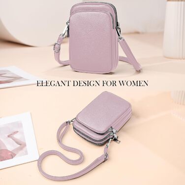 Сумка жіноча мініатюрна на плече для телефону Mini Tasche Lila – кросбоді для iPhone 15/16 Pro Max, Samsung, Xiaomi до 7.5