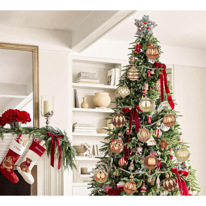 Набір з 12 бронзових новорічних кулі для ялинки, 10 см, великий, безпечні від пошкоджень