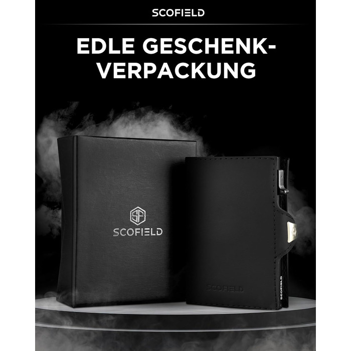 SF SCOFIELD Duality Magflip Slim Wallet: Чоловіче карткове та монетне портмоне з RFID захистом (Чорний матовий)