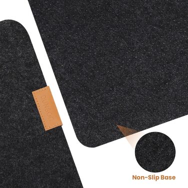Підкладка на стіл з фетру | 100x40 см | Нековзна килимок для миші | Великий килимок для столу | Захист столу для офісу та дому (темно-сірий)