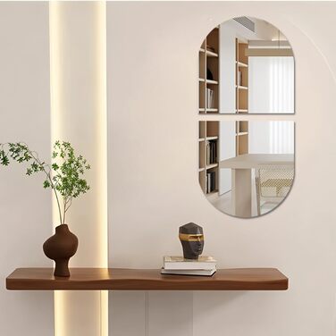 Акрилові дзеркала наклейки на стіну - безпечні, самоклеючі, для макіяжу, фітнесу, дитячої кімнати та декору (2 шт.)