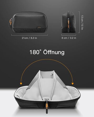 Inateck Electronics Case, Water-Resistant Accessory Bag, USB Cable Gadget Organizer Bag, Travel-Friendly