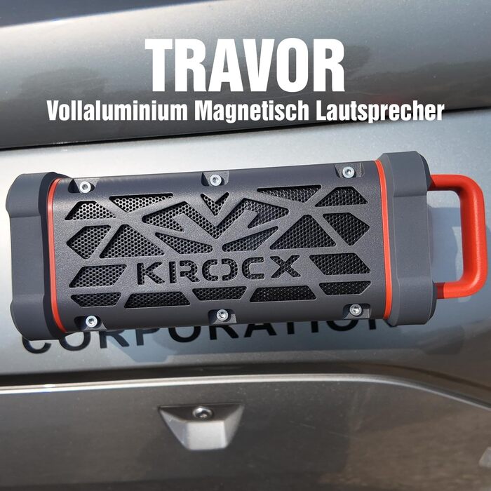 Bluetooth колонка TRAVOR 45W, алюмінієвий корпус, IP68 водонепроникна, портативна, для саду, кемпінгу, будинку, стерео-з'єднання, 25 год роботи, сірий