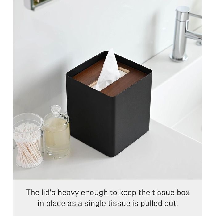 Yamazaki Box Cover Home | Stahl | Tissue Box, Universal Size, Walnut