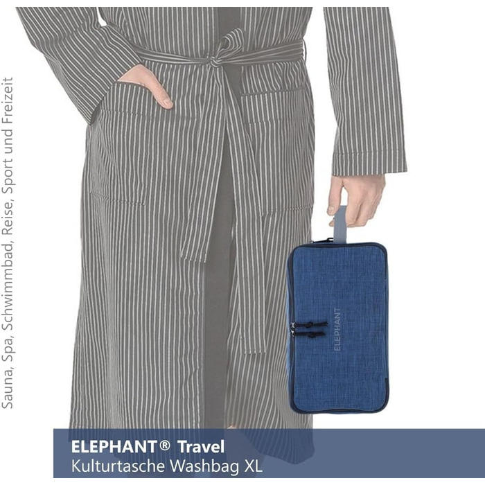 Туалетна сумка-органайзер для подорожей: велика модель для жінок та чоловіків, блакитно-чорна (13028)