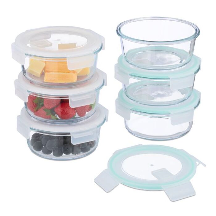Relaxdays Glass Containers with Lids Set