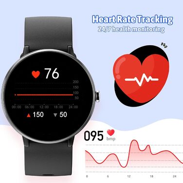 Дитячий розумний годинник - фітнес-трекер з IP68, 19 спортивних режимів, монітором серцевого ритму та сну, крокомером. Чорний колір.