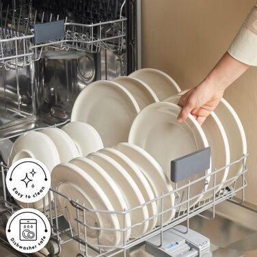 Karaca Solem: Елегантний набір посуду з 18 предметів (6 персон) з чорного стеінготу, Karaca