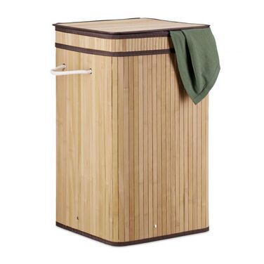 Relaxdays Foldable Bamboo Laundry Basket