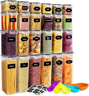 Набір контейнерів для зберігання STUSGO 42er, 24 шт. - прозорі пластикові контейнери з кришкою для круп, борошна та цукру
