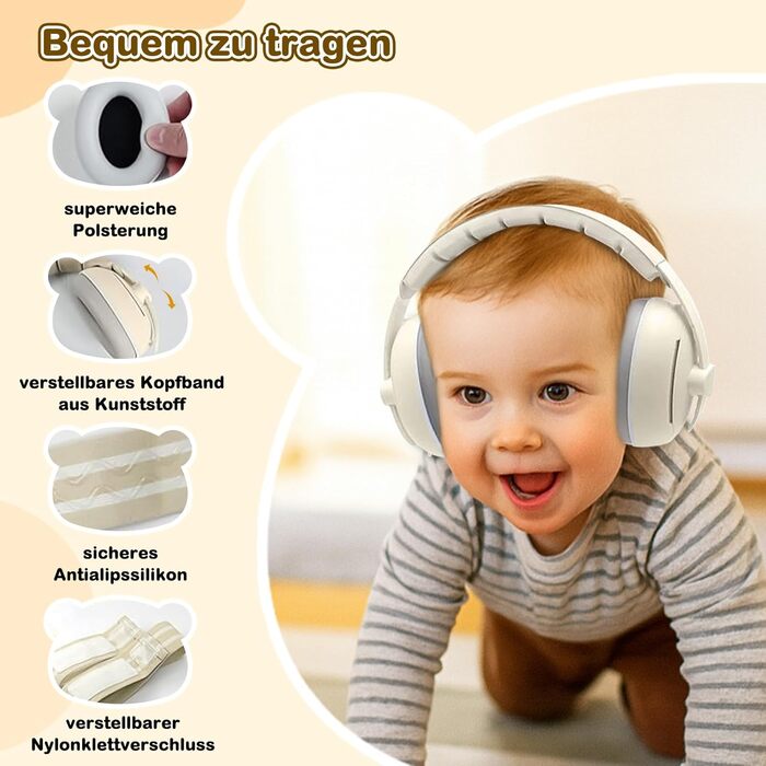 Навушники для захисту слуху дитини Yesay, 0-4 роки, 2-в-1, регульоване кріплення, для сну, подорожей та захисту від шуму