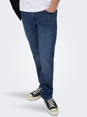 Джинси чоловічі Only Sons Slim Onsloom Dark Blue 32W/32L, синій денім