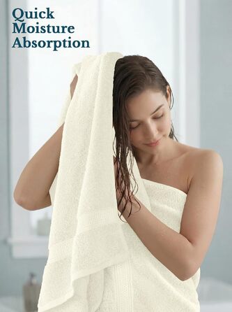 Набір білих банних рушників Utopia Towels (4 шт.), 100% бавовна, преміум якість 600 г/м², гігроскопічні та м'які рушники для ванної