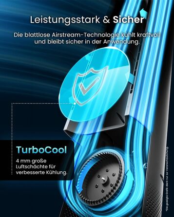 Вентилятор Pro Breeze 101см з ротором, Smart Home, Wi-Fi, LED дисплей, 6 швидкостей, тихий, 5 режимів, осциляція 60°, таймер 7год, чорний