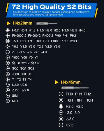 Набір мініатюрних електричних викруток 78 в 1 - прецизійний набір з магнітними Torx викрутками, LED дисплеєм та 5 рівнями крутного моменту для ноутбуків, окулярів, годинників, ПК