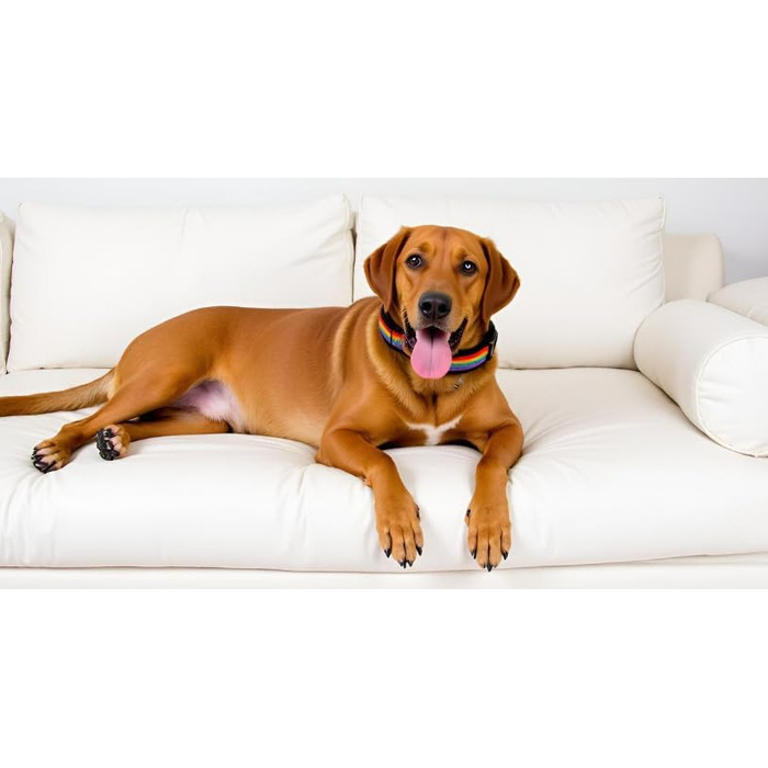 Нашийник для собак Extra-Breit & Weich з неопреновою підкладкою (Райдуга на чорному, S) S (38-43 см) Райдуга на чорному