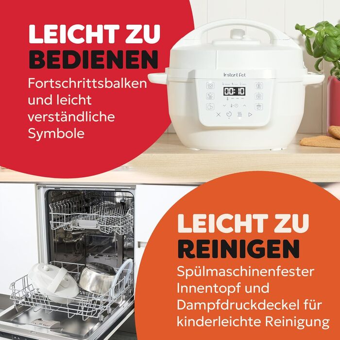 Мультиварка Instant Pot 3.8L 7-в-1 - мультикухня, сковорода, рисоварка, йогуртниця, пароварка, підігрівач їжі, Schwartz (білий, 3.8L)