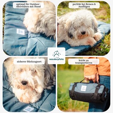 Килимок для собак Wanderpfote, 75x50 см – ортопедичний, водовідштовхувальний, для подорожей – зелений