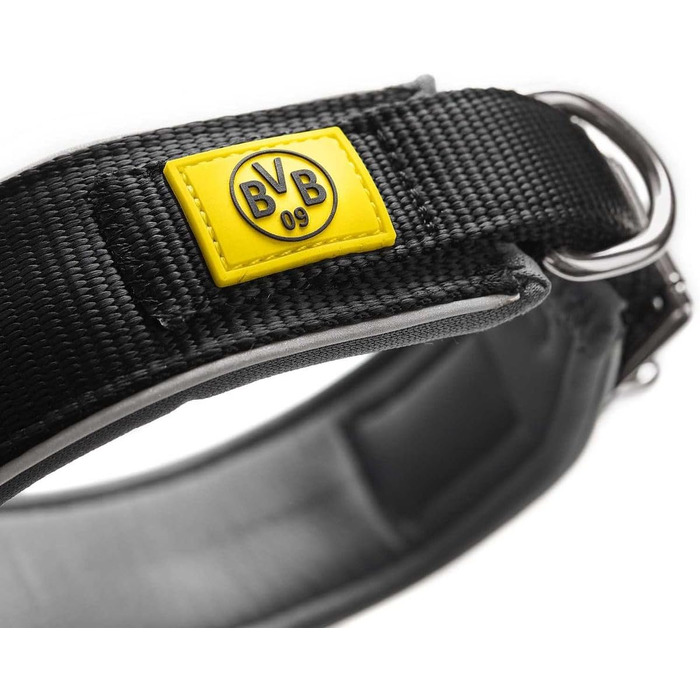 Нашийник для собак HUNTER Neopren Reflect BVB, світловідбиваючий, з підкладкою, чорний/жовтий, 55 см