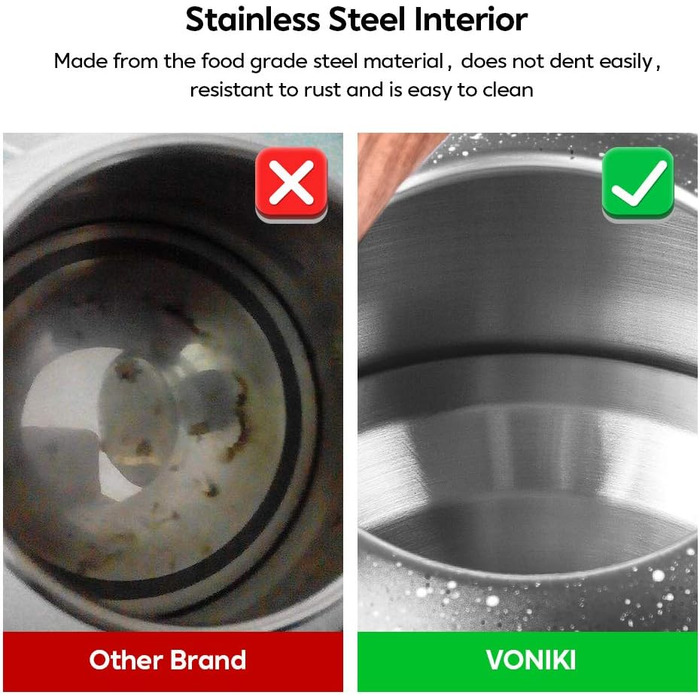 Чайник VONIKI з нержавіючої сталі 2,5 л з свистком для плити, з дерев'яною ручкою, сірий, для приготування чаю та як подарунок