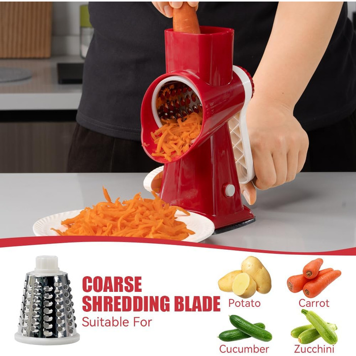 Трояк KEOUKE з ручкою: для сиру, овочів, горіхів, шоколаду. 3 змінні леза, червоно-білий