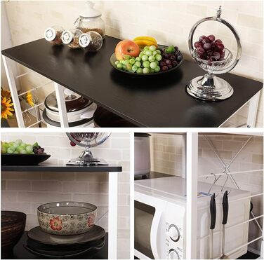 Стійка для мікрохвильової печі та кухонні полиці Soges 3 яруси, чорний (171-BK)