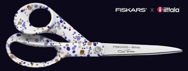 Дизайнерські універсальні ножиці Fiskars x Iittala для правші, 21 см, нержавіюча сталь, у синій подарунковій коробці