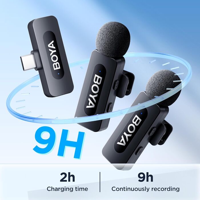 Мікрофон Boya BY-V10 USB-C: Бездротовий міні-петличний мікрофон з шумозаглушенням для Android, смартфонів, ноутбуків, YouTube, подкастів, Facebook, Vlogging