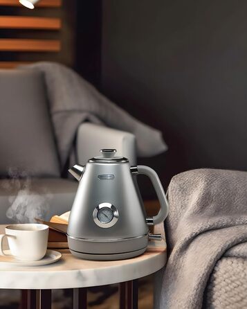 Hazel Quinn Kettle Retro Vintage Design Stainless Steel, BPA-Free, Automatic Shut-Off, Water Temperature Indicator, Strix Controller, Dry Boil Protection, 2200 W, Gold-Gray