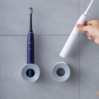 Electric Toothbrush Holder for Bathroom, Wall Mount for Shower, Space-Saving, Bathroom Storage, Organizer, Kids Toothbrush Holder, Bathroom Decor (4, gray)