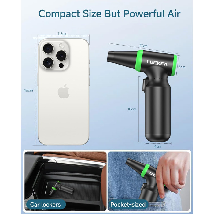Електричний пилосос для чищення ПК - бездротовий Air Duster W03-2 з акумулятором 6000mAh, щіткою та USB-зарядкою для ноутбуків та електроніки