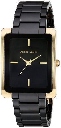 Жіночий керамічний годинник-браслет Anne Klein, чорний із золотом