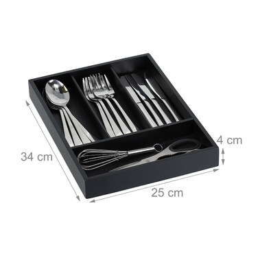 Relaxdays Cutlery Box with 4 Compartments