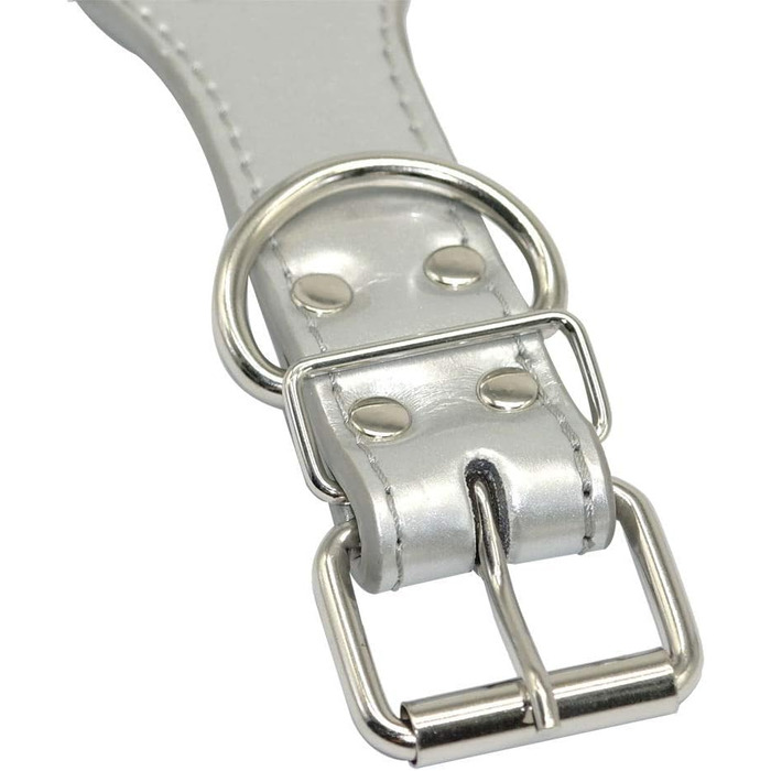 Нашийник для собак з кристалами, 5 см, 5 рядів, рожевий, PU-шкіра, для середніх та великих собак (M)