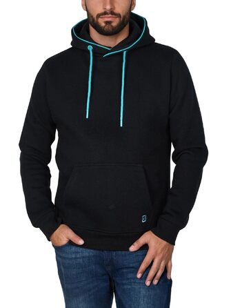 Чоловічий худі riverso RIVSandro Regular Fit з капюшоном, колір Black-tropical Turquoise