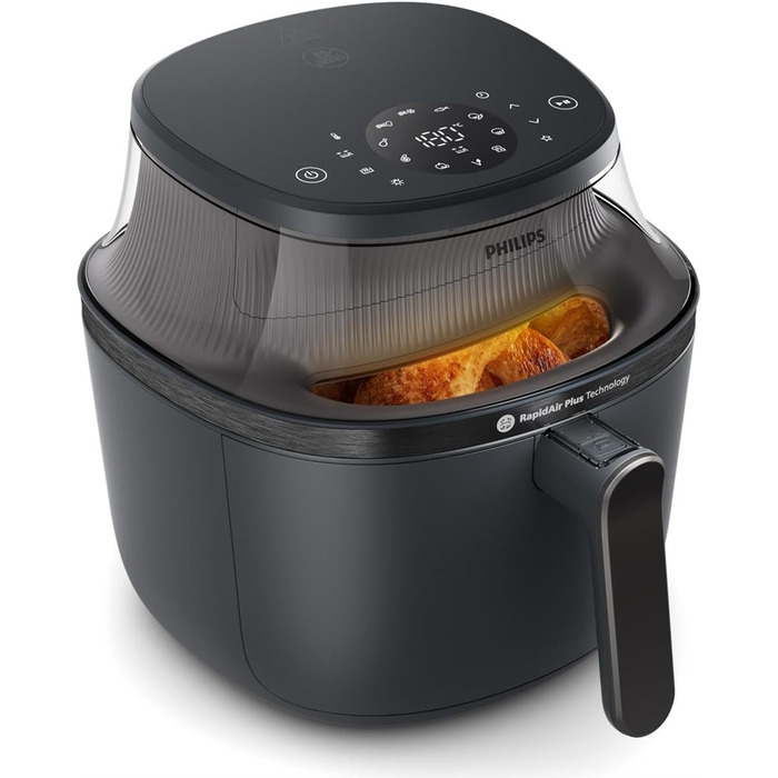 Philips Airfryer 3000 Series 4.2L, Viewing Window, 16-in-1 Airfryer, RapidAir Plus Technology, Less Fat, HomeID Recipe App, Effortless Cleaning (NA320/00)