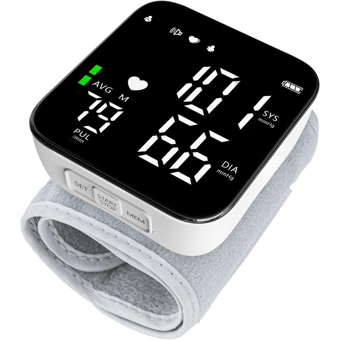 Тонометр на зап'ястік, LED-дисплей, регульована манжета, виявлення аритмії, CK-W118