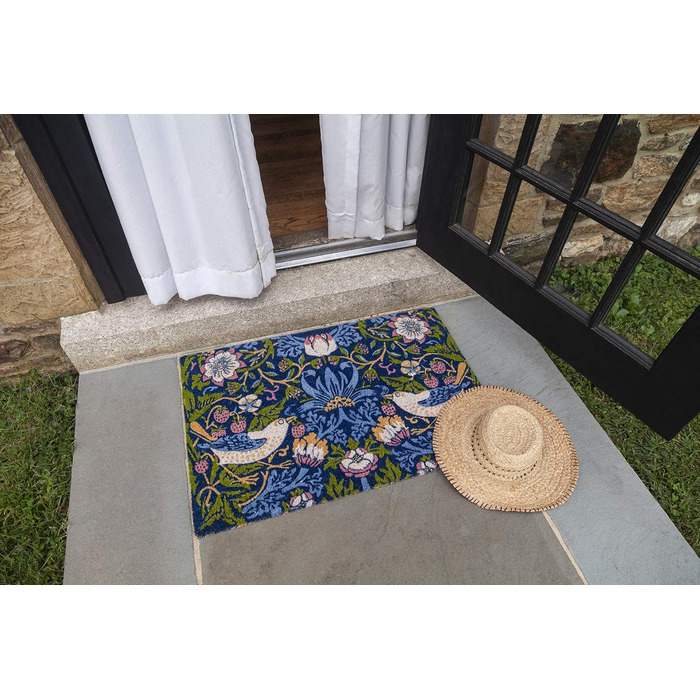 Entryways Victoria and Albert Museum Strawberry Thief Coir Doormat, Coconut Fiber, Multi, 45 x 75