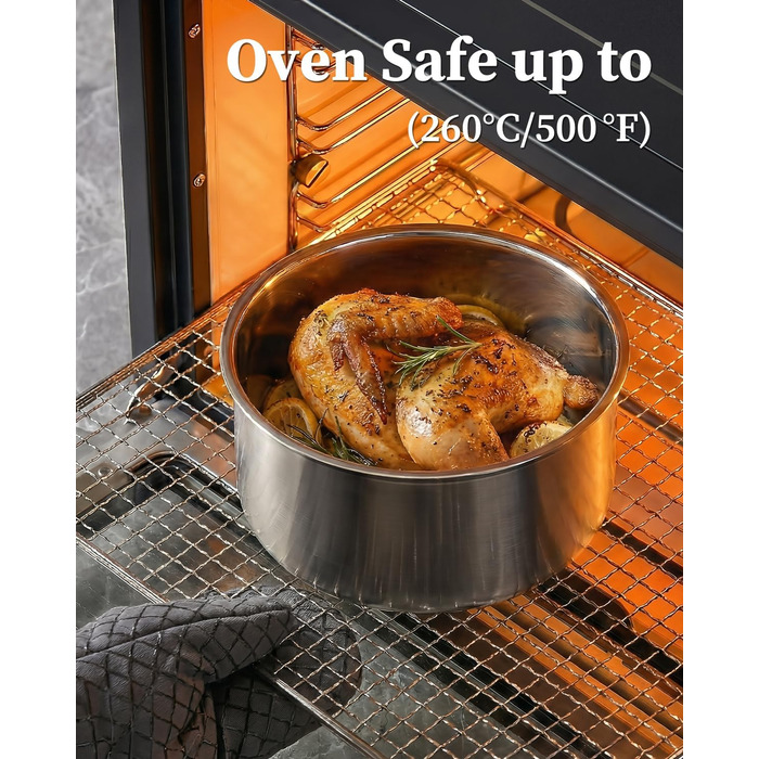 Сковорода з нержавіючої сталі Edelstahl 30 см з кришкою, індукційна, 18/10, для всіх типів плит, до 250°C, швидке нагрівання